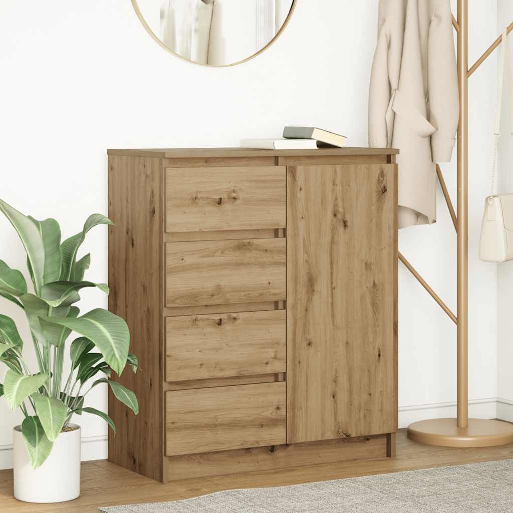 Buffet avec tiroirs chêne artisanal 71x35x84 cm bois ingénierie - XIOS