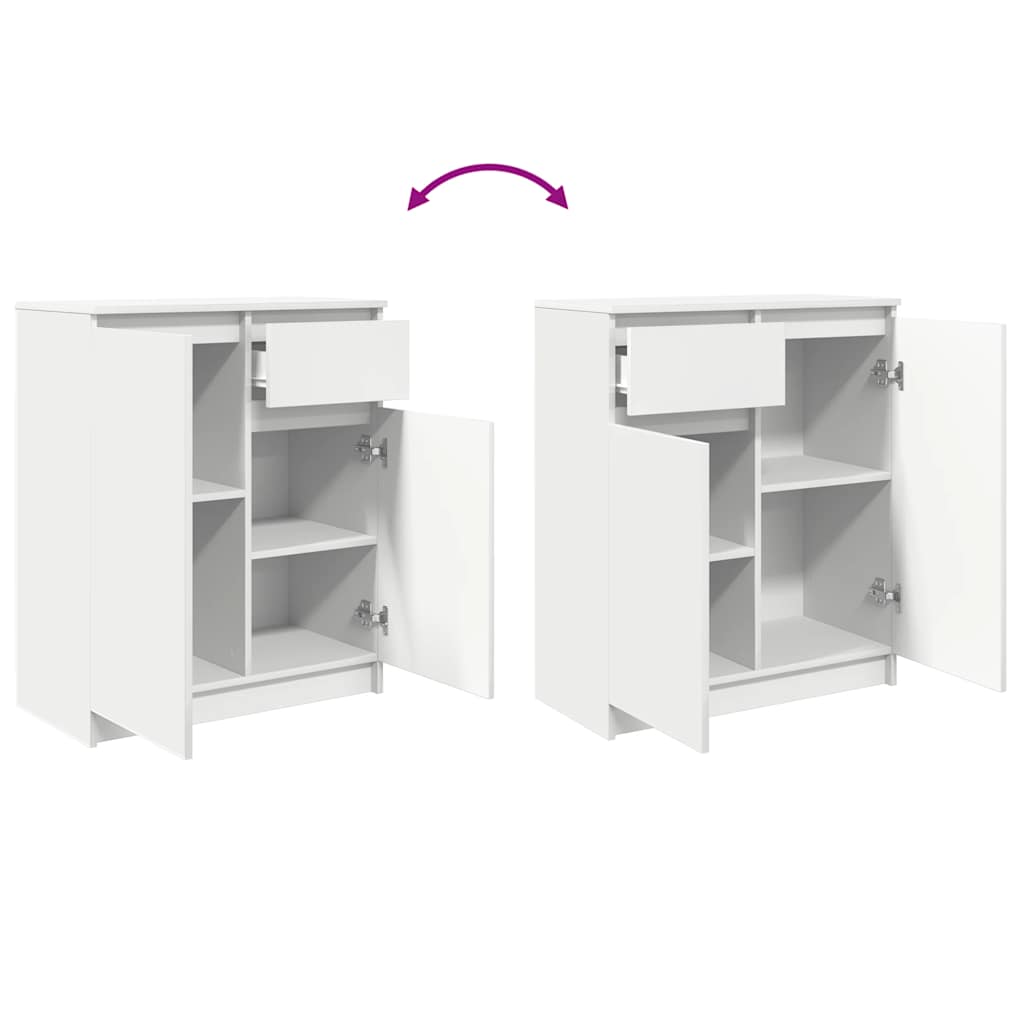 Buffet avec tiroir blanc 71x35x84 cm bois d'ingénierie - XIOS