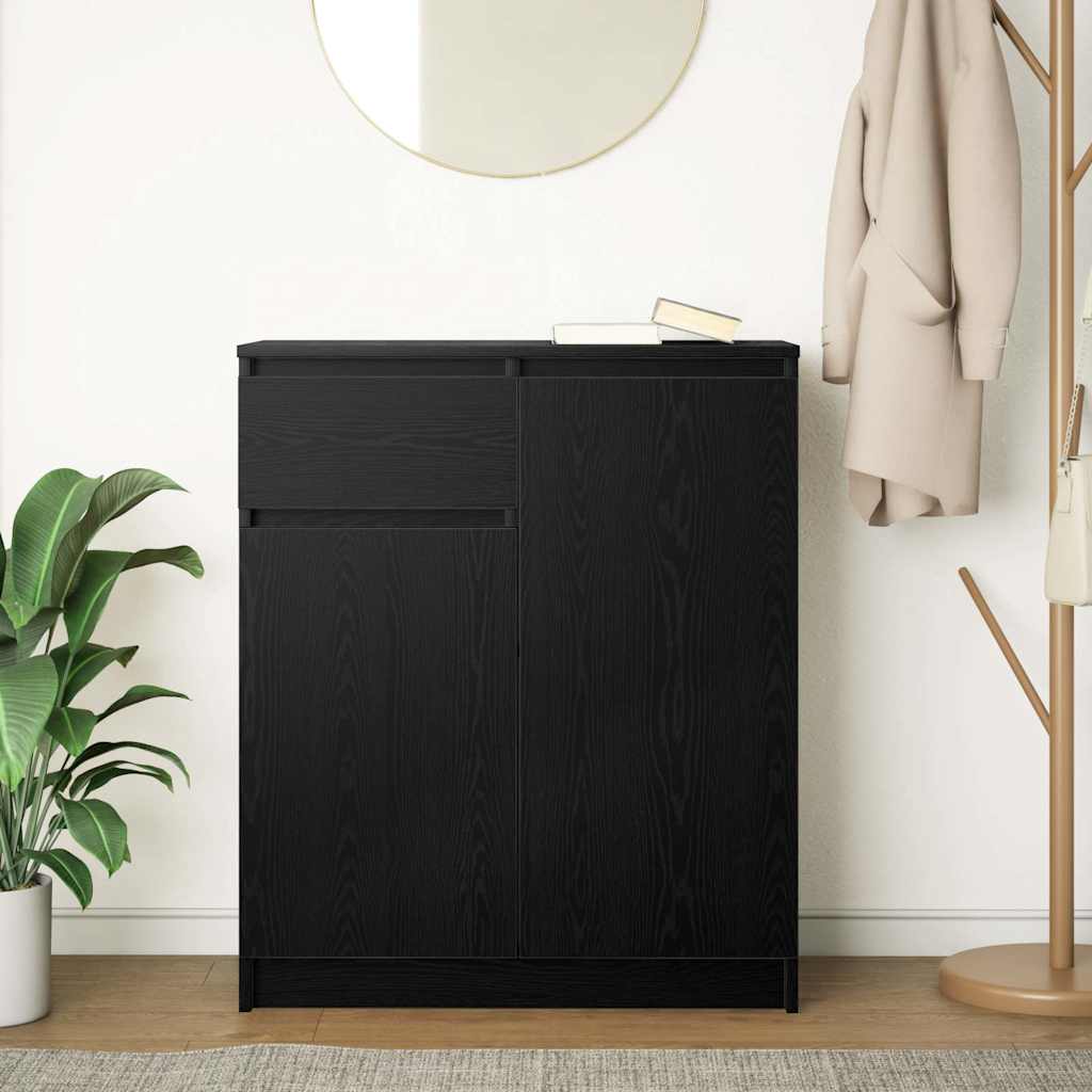 Buffet avec tiroir chêne noir 71x35x84 cm bois d'ingénierie - XIOS