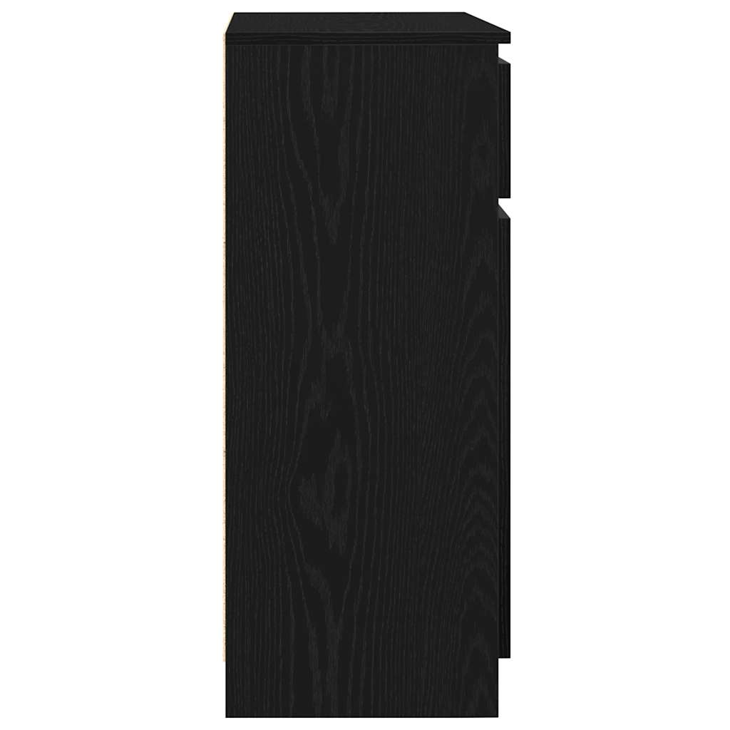 Buffet avec tiroir chêne noir 71x35x84 cm bois d'ingénierie - XIOS