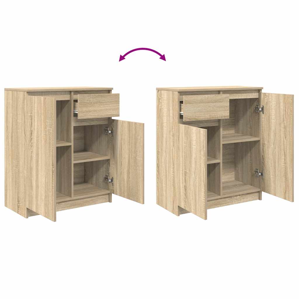 Buffet avec tiroir chêne sonoma 71x35x84 cm bois d'ingénierie - XIOS