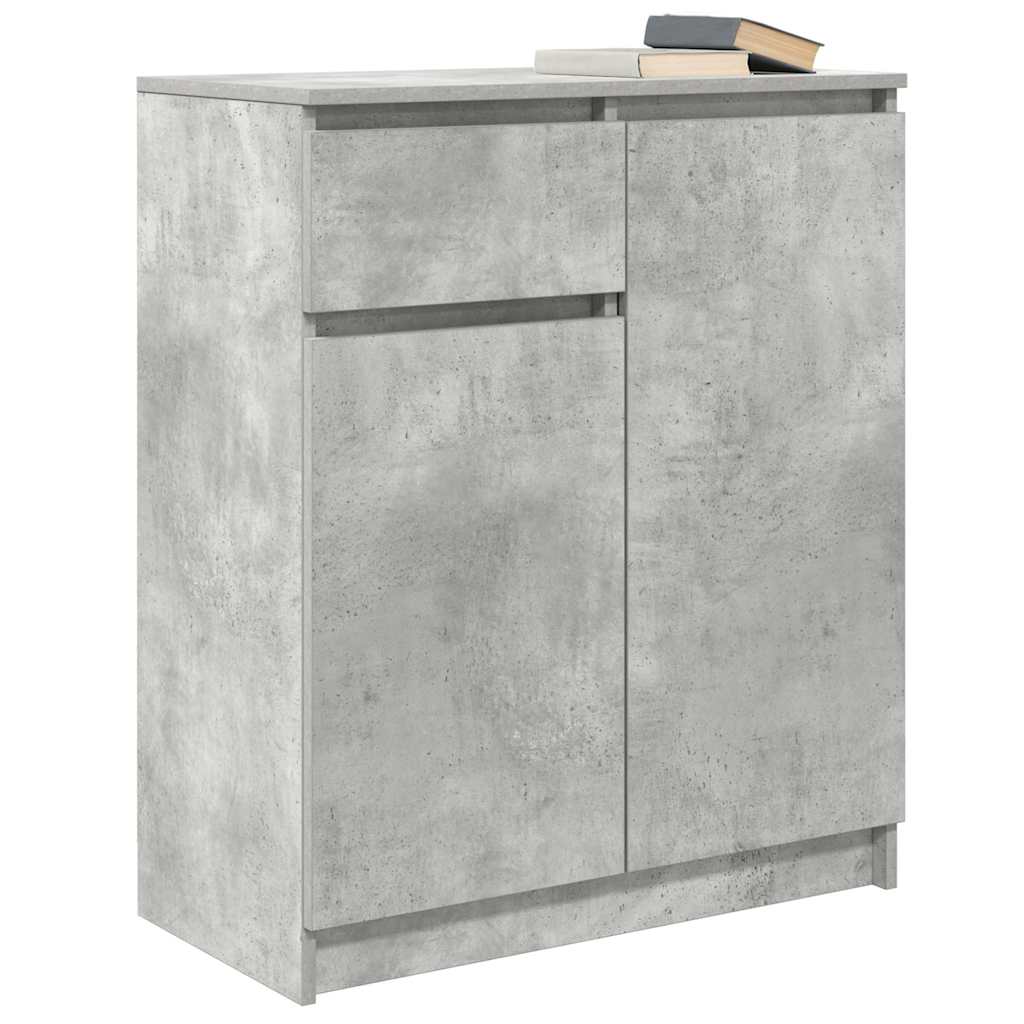 Buffet avec tiroir gris béton 71x35x84 cm bois d'ingénierie - XIOS