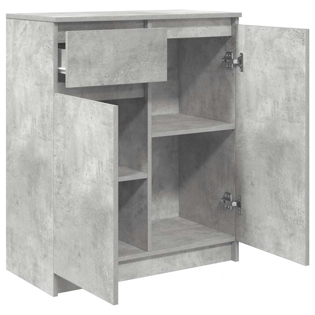 Buffet avec tiroir gris béton 71x35x84 cm bois d'ingénierie - XIOS