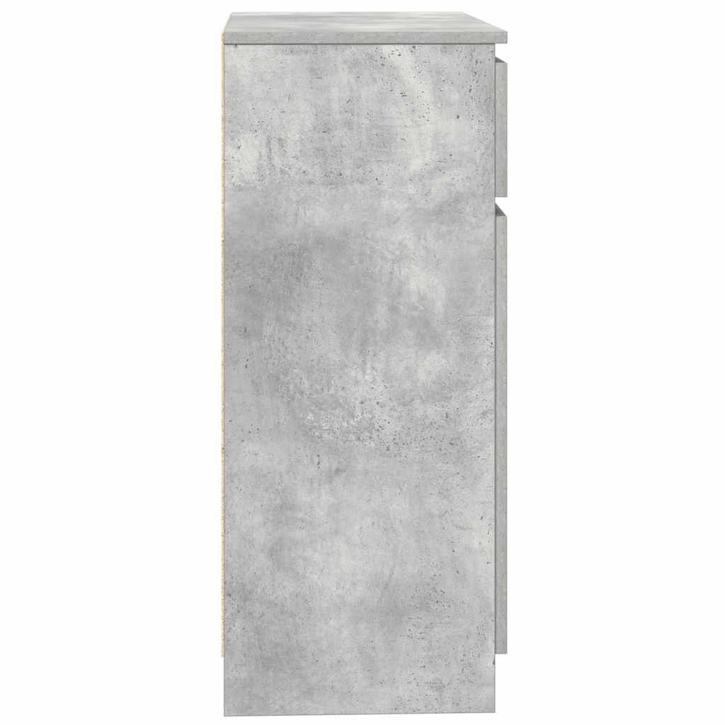 Buffet avec tiroir gris béton 71x35x84 cm bois d'ingénierie - XIOS