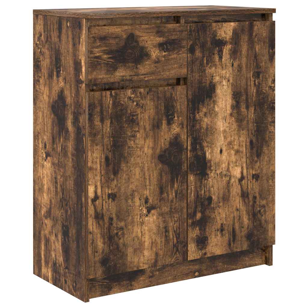 Buffet avec tiroir chêne fumé 71x35x84 cm bois d'ingénierie - XIOS