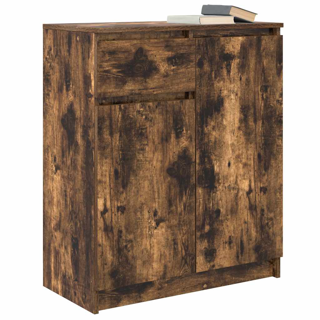Buffet avec tiroir chêne fumé 71x35x84 cm bois d'ingénierie - XIOS