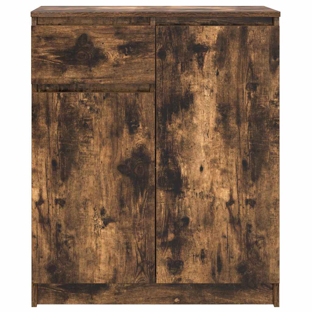 Buffet avec tiroir chêne fumé 71x35x84 cm bois d'ingénierie - XIOS