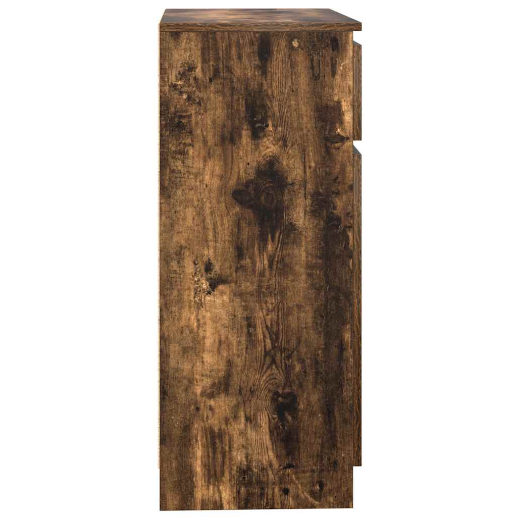 Buffet avec tiroir chêne fumé 71x35x84 cm bois d'ingénierie - XIOS