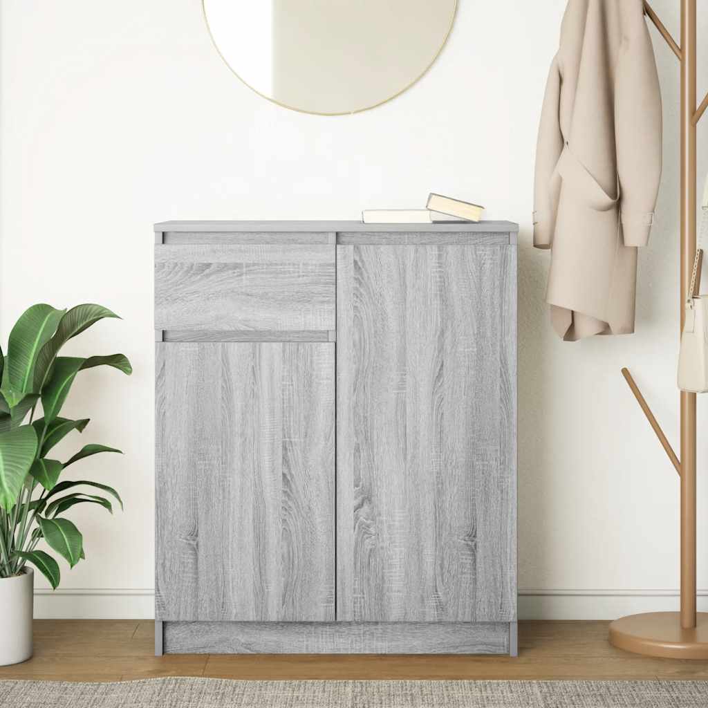 Buffet avec tiroir sonoma gris 71x35x84 cm bois d'ingénierie - XIOS