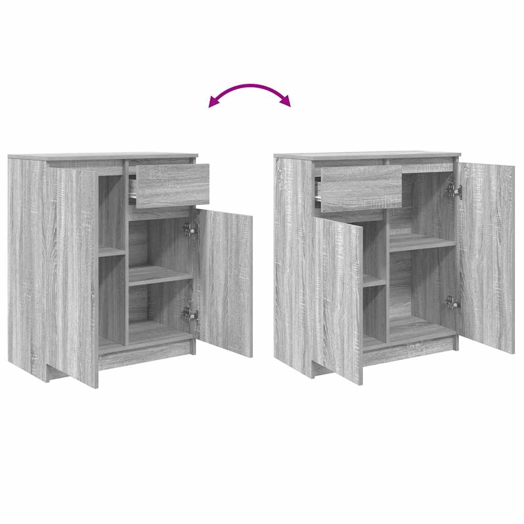 Buffet avec tiroir sonoma gris 71x35x84 cm bois d'ingénierie - XIOS