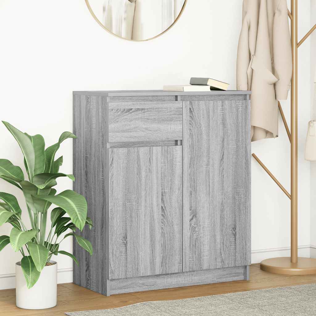Buffet avec tiroir sonoma gris 71x35x84 cm bois d'ingénierie - XIOS
