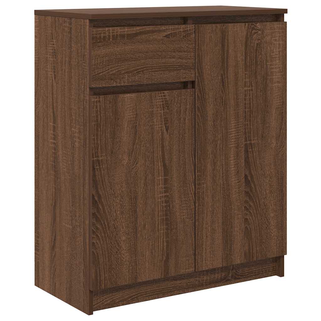 Buffet avec tiroir chêne brun 71x35x84 cm bois d'ingénierie - XIOS