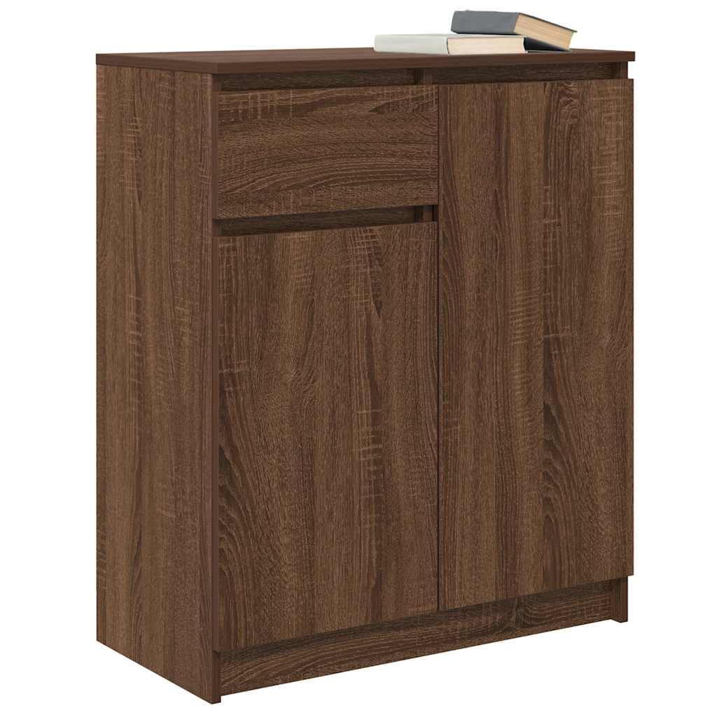 Buffet avec tiroir chêne brun 71x35x84 cm bois d'ingénierie - XIOS