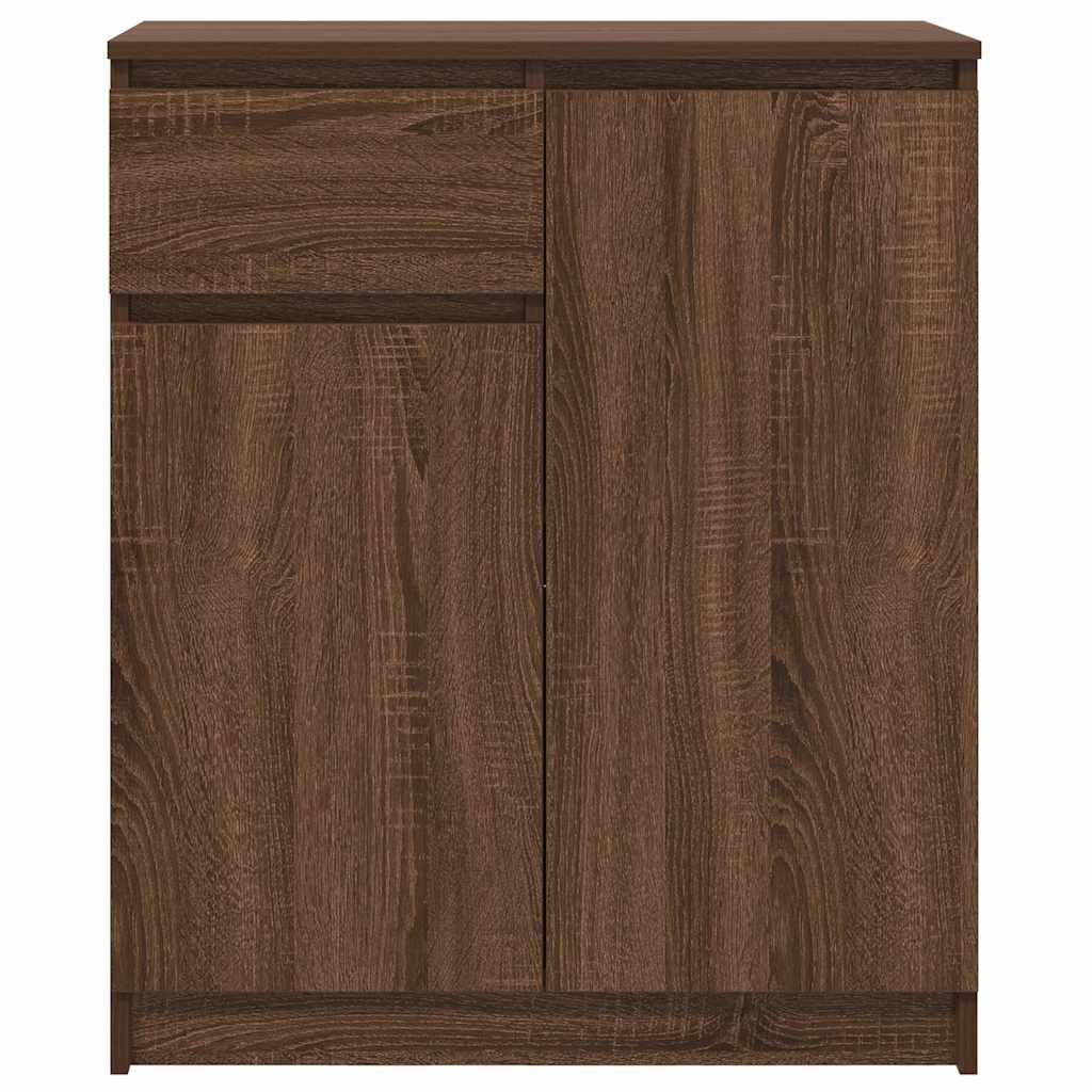 Buffet avec tiroir chêne brun 71x35x84 cm bois d'ingénierie - XIOS