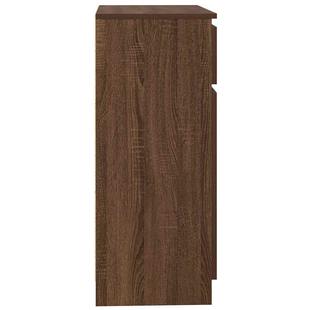 Buffet avec tiroir chêne brun 71x35x84 cm bois d'ingénierie - XIOS