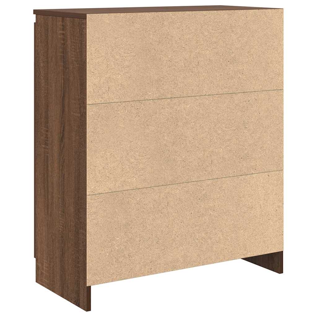 Buffet avec tiroir chêne brun 71x35x84 cm bois d'ingénierie - XIOS