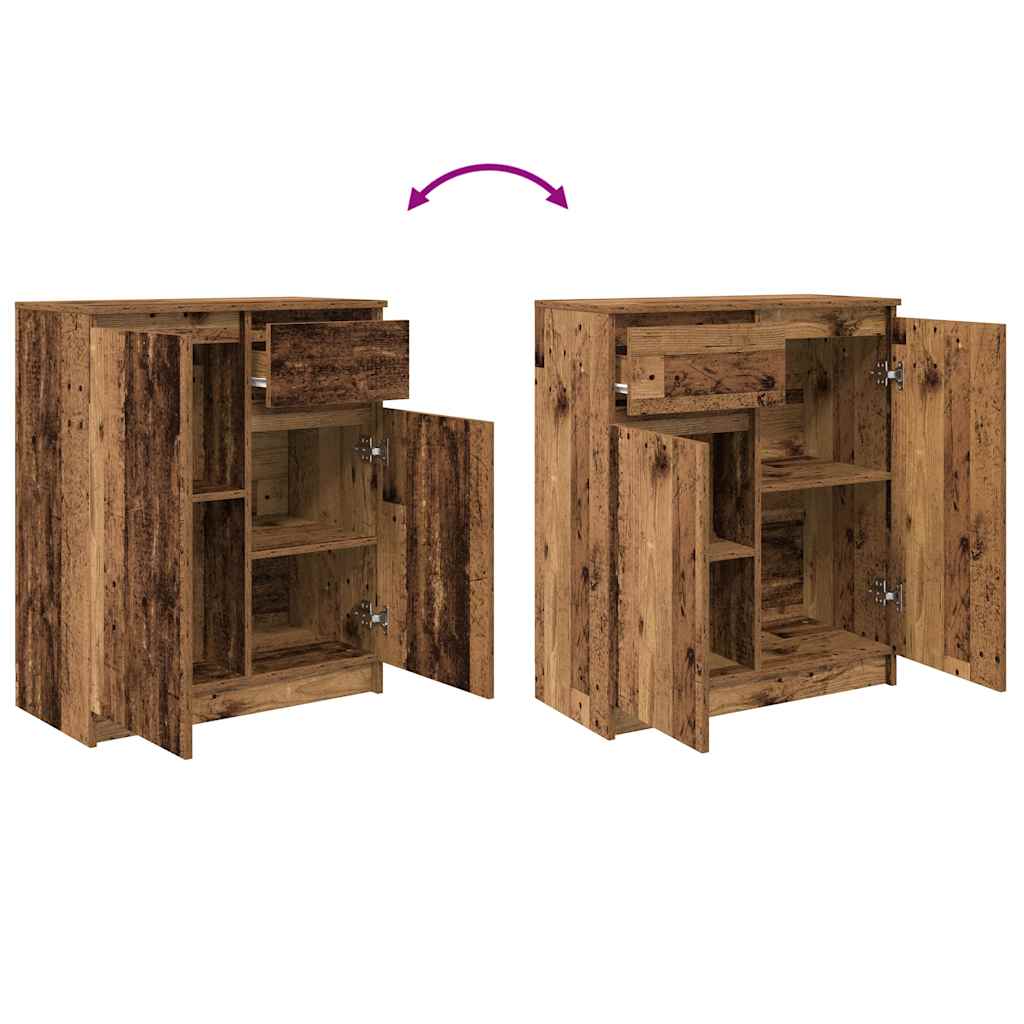 Buffet avec tiroir vieux bois 71x35x84 cm bois d'ingénierie - XIOS