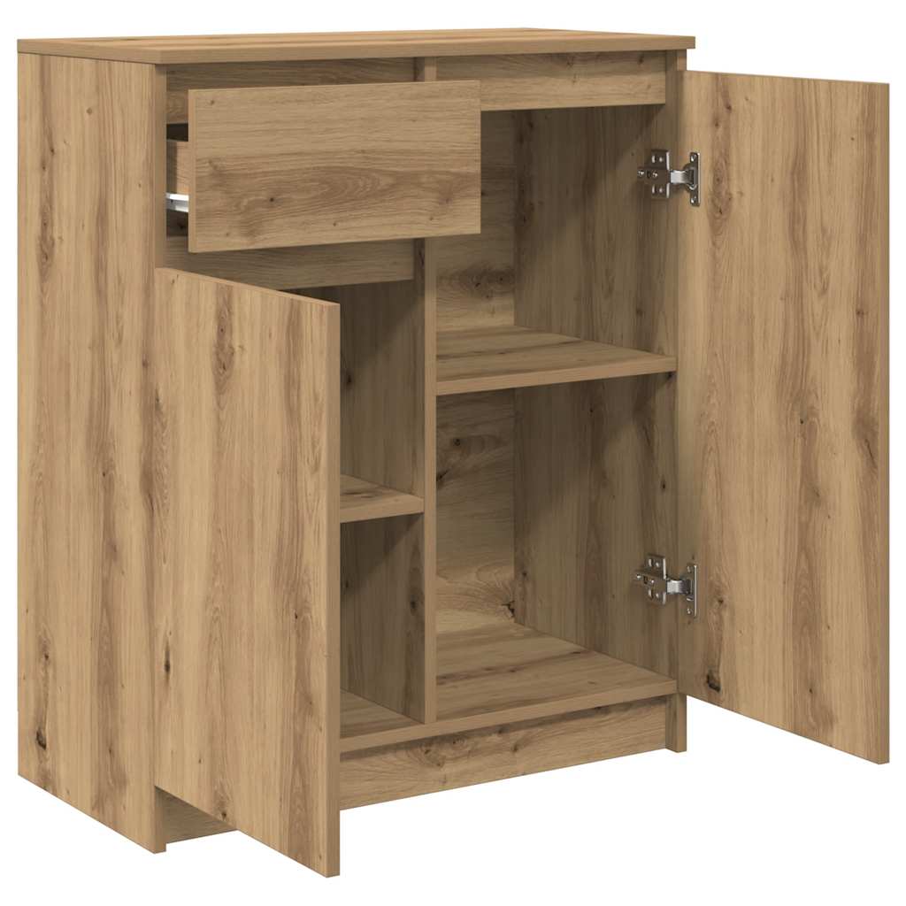 Buffet avec tiroir chêne artisanal 71x35x84 cm bois ingénierie - XIOS