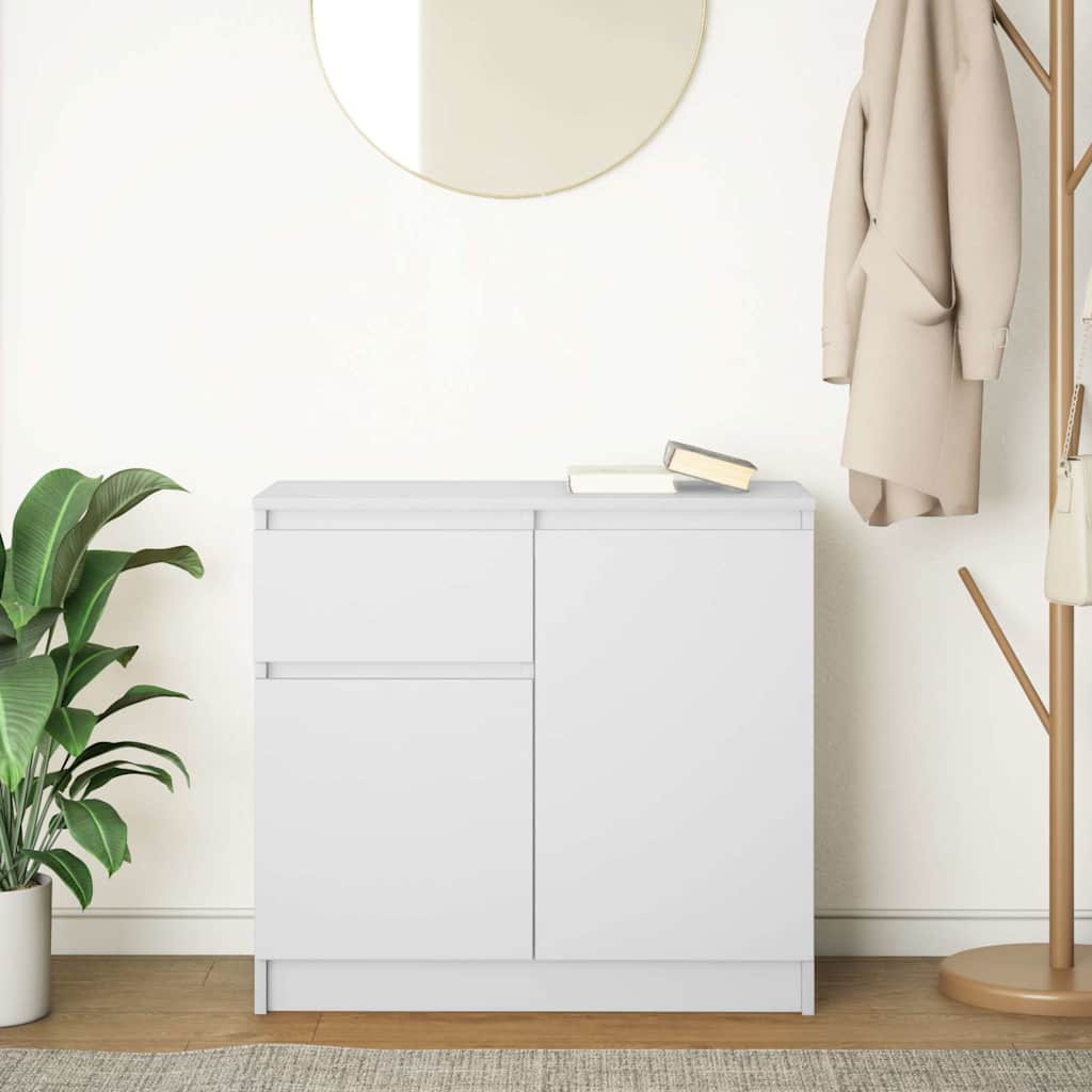 Buffet avec tiroir blanc 71x35x65 cm bois d'ingénierie - XIOS