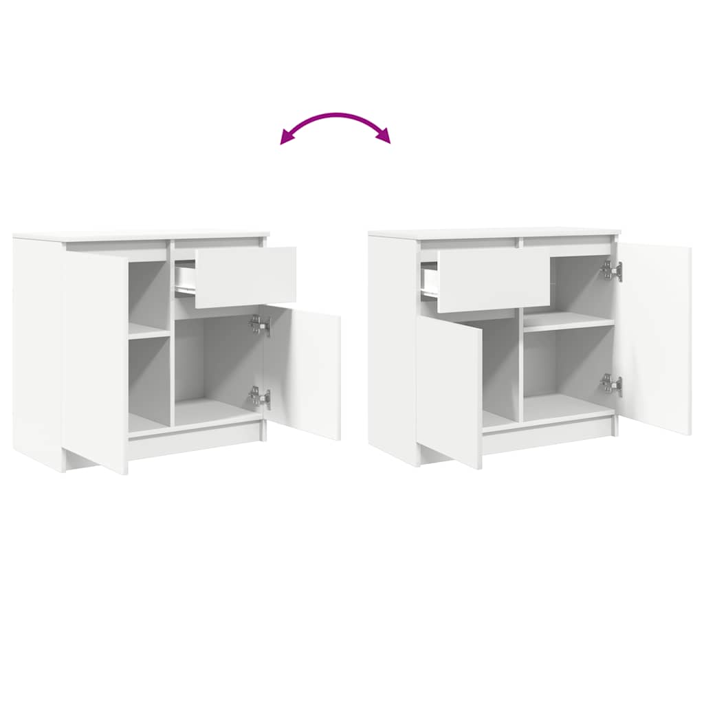 Buffet avec tiroir blanc 71x35x65 cm bois d'ingénierie - XIOS