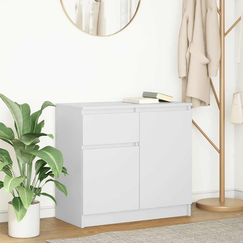 Buffet avec tiroir blanc 71x35x65 cm bois d'ingénierie - XIOS
