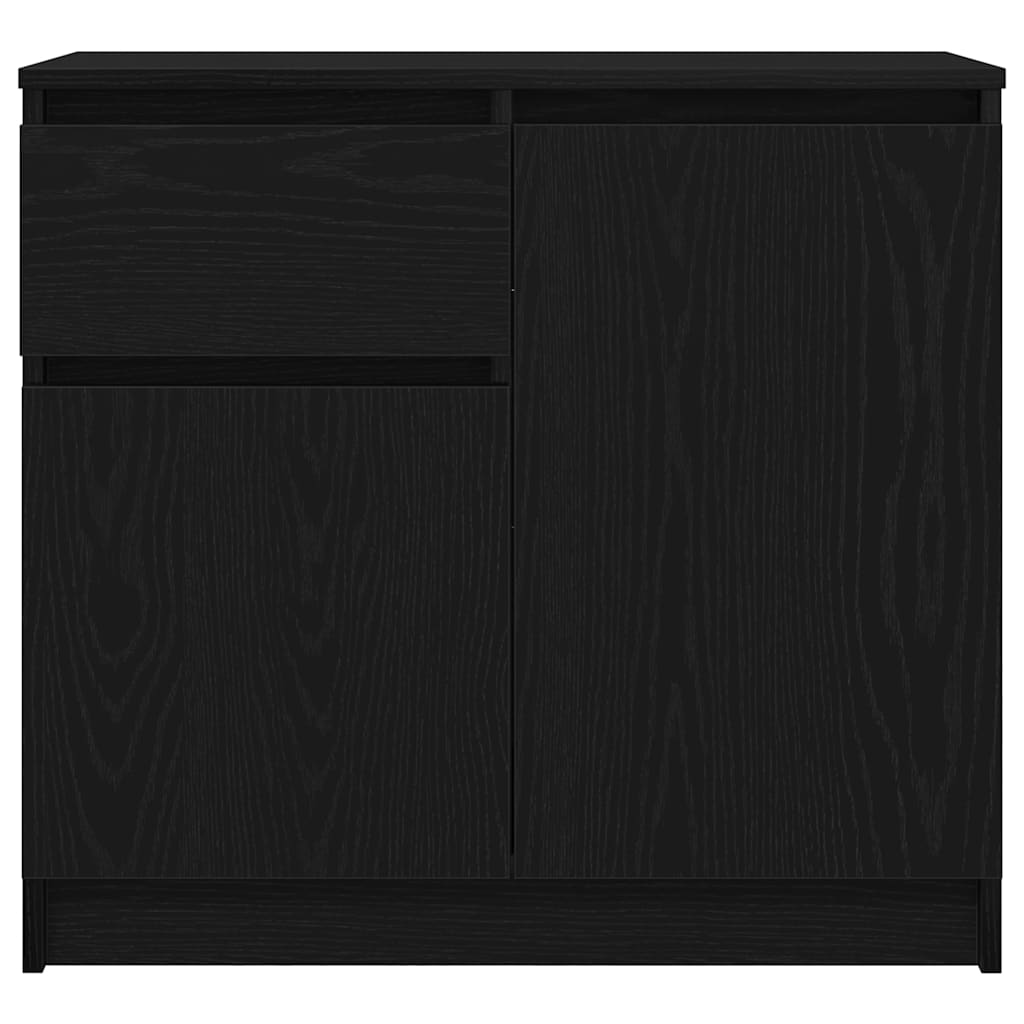 Buffet avec tiroir chêne noir 71x35x65 cm bois d'ingénierie - XIOS
