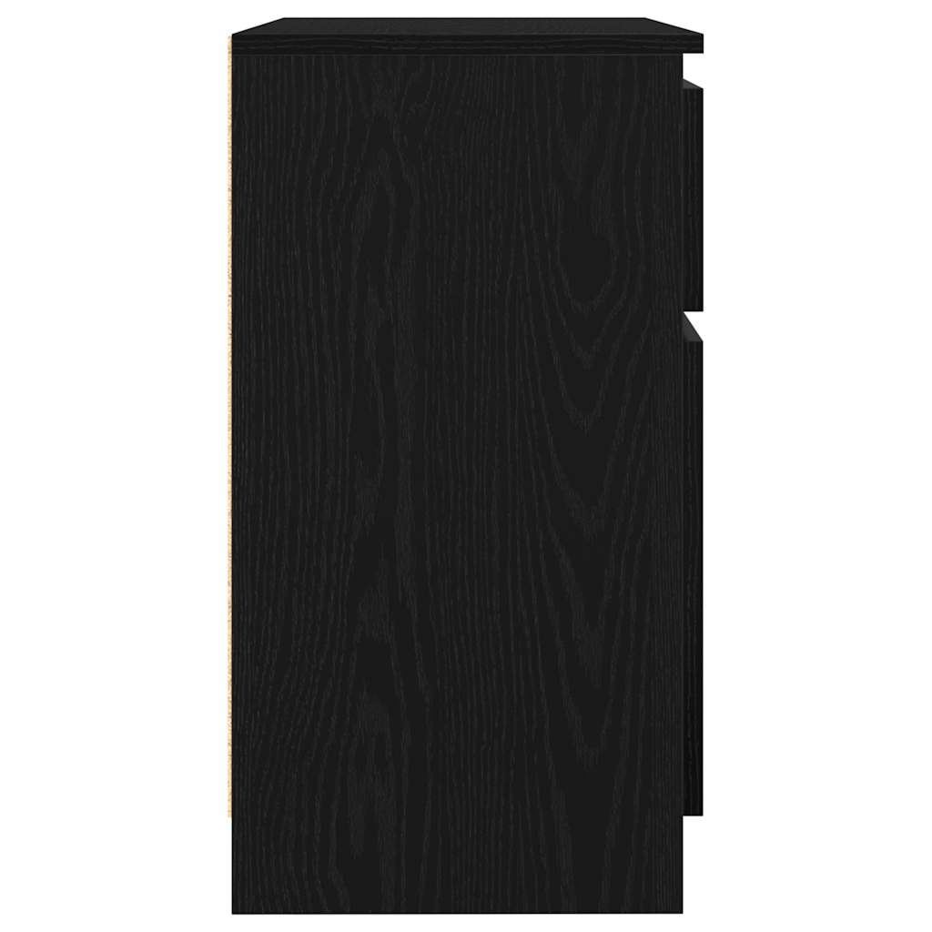 Buffet avec tiroir chêne noir 71x35x65 cm bois d'ingénierie - XIOS