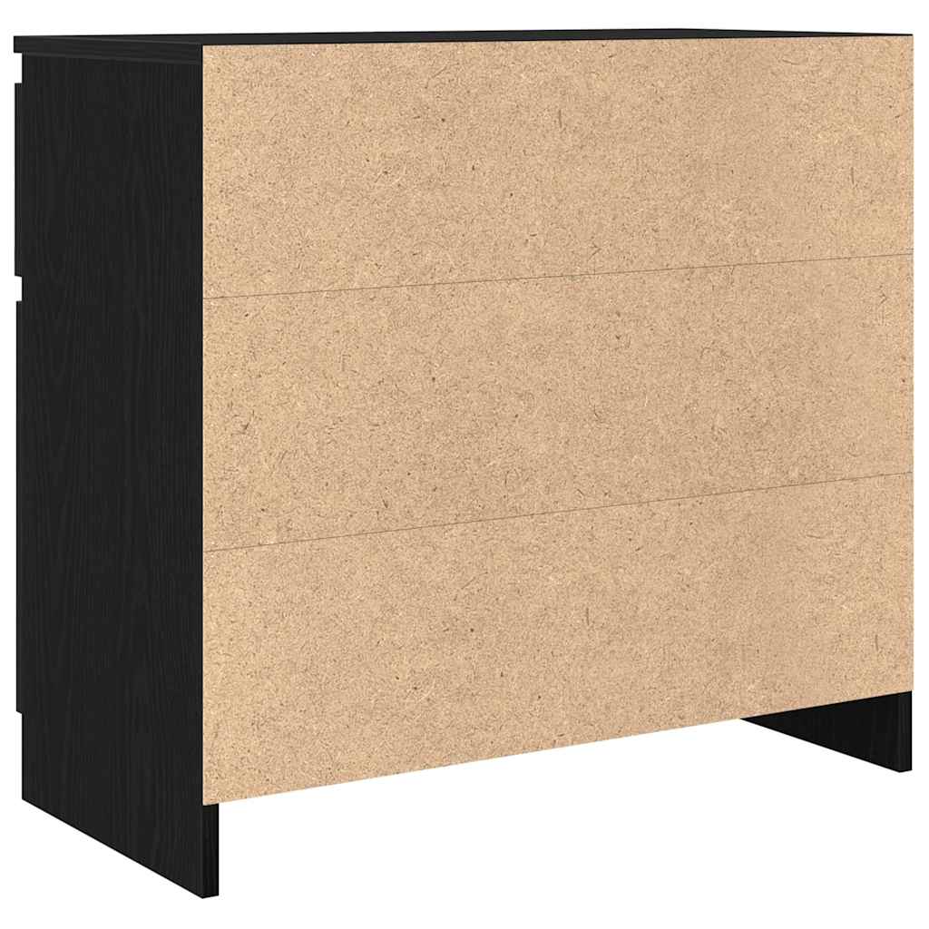 Buffet avec tiroir chêne noir 71x35x65 cm bois d'ingénierie - XIOS