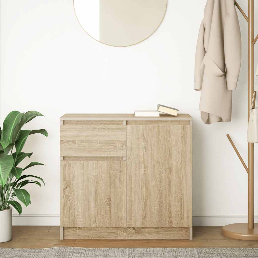 Buffet avec tiroir chêne sonoma 71x35x65 cm bois d'ingénierie - XIOS