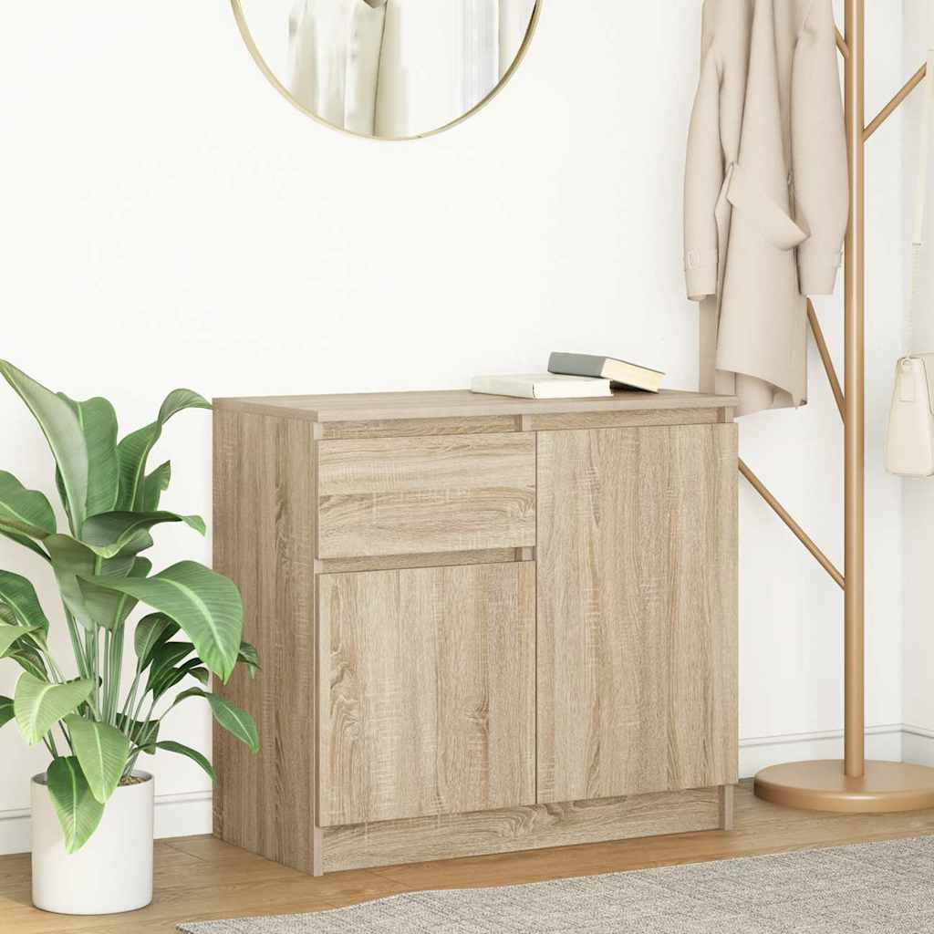 Buffet avec tiroir chêne sonoma 71x35x65 cm bois d'ingénierie - XIOS
