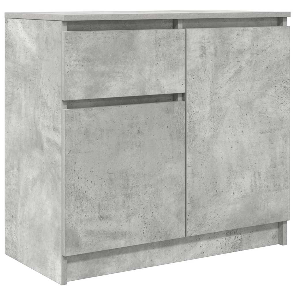 Buffet avec tiroir gris béton 71x35x65 cm bois d'ingénierie - XIOS