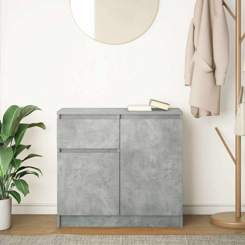 Buffet avec tiroir gris béton 71x35x65 cm bois d'ingénierie - XIOS