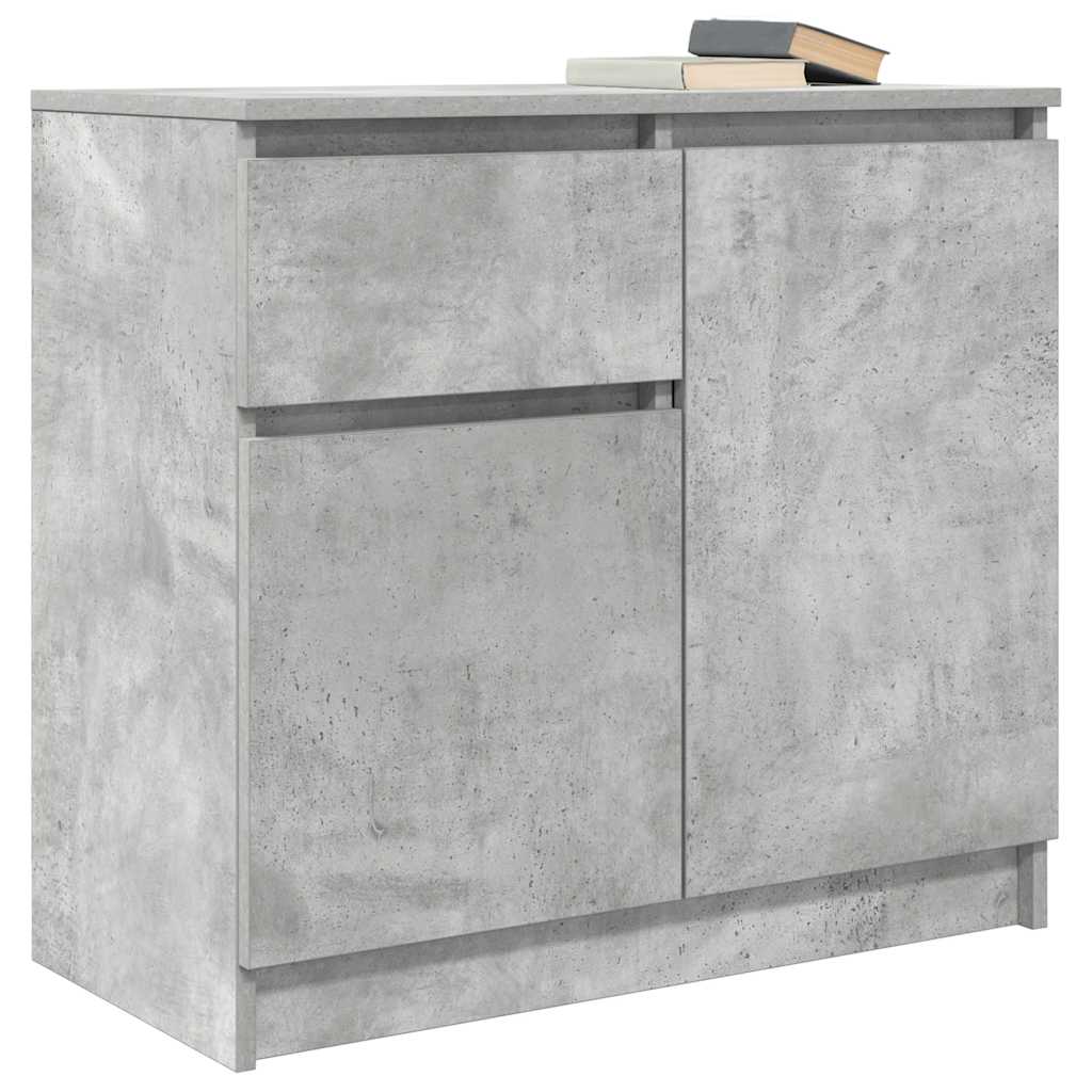 Buffet avec tiroir gris béton 71x35x65 cm bois d'ingénierie - XIOS