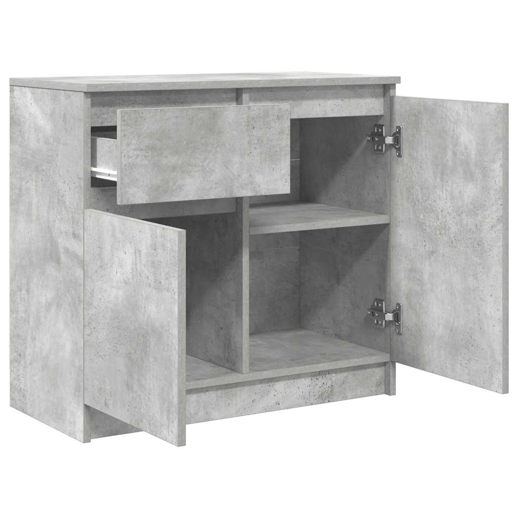 Buffet avec tiroir gris béton 71x35x65 cm bois d'ingénierie - XIOS