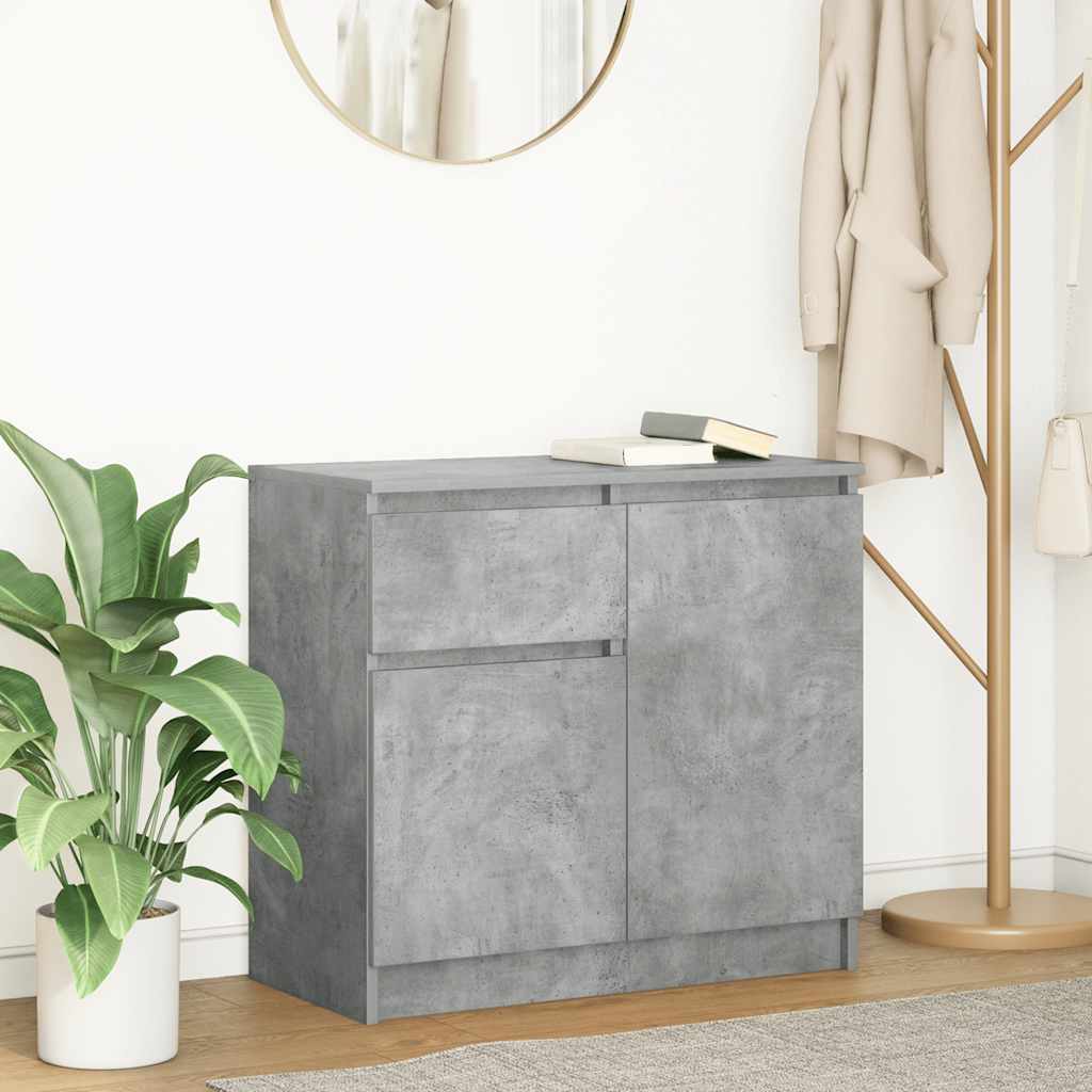 Buffet avec tiroir gris béton 71x35x65 cm bois d'ingénierie - XIOS