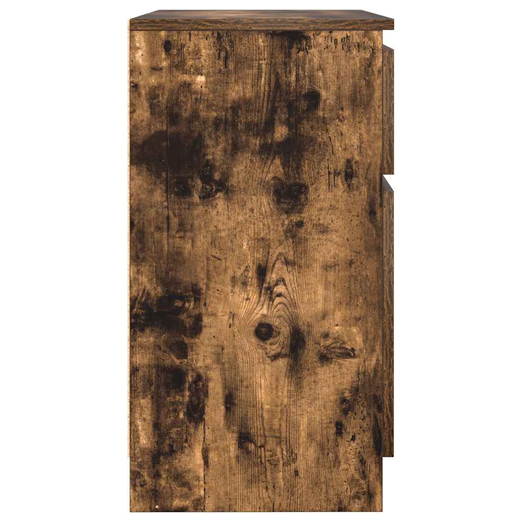 Buffet avec tiroir chêne fumé 71x35x65 cm bois d'ingénierie - XIOS