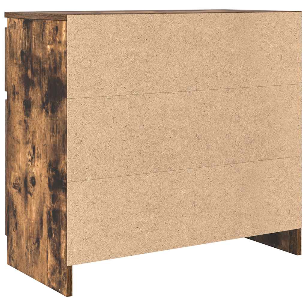 Buffet avec tiroir chêne fumé 71x35x65 cm bois d'ingénierie - XIOS