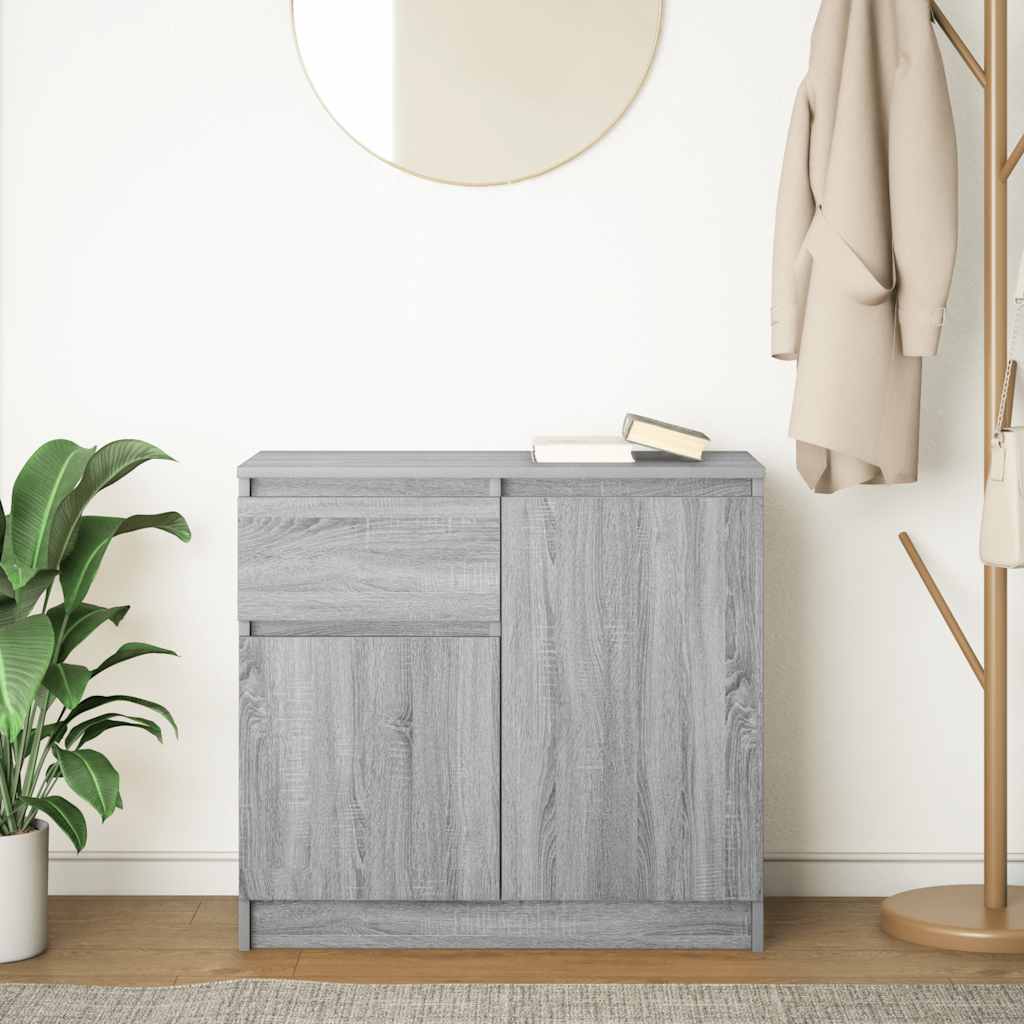 Buffet avec tiroir sonoma gris 71x35x65 cm bois d'ingénierie - XIOS