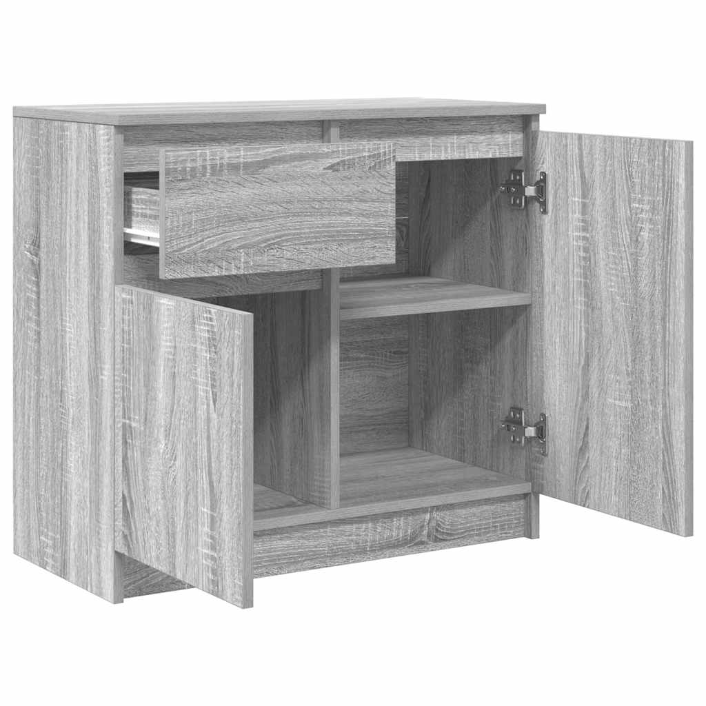 Buffet avec tiroir sonoma gris 71x35x65 cm bois d'ingénierie - XIOS
