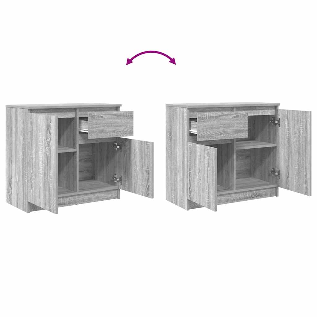 Buffet avec tiroir sonoma gris 71x35x65 cm bois d'ingénierie - XIOS