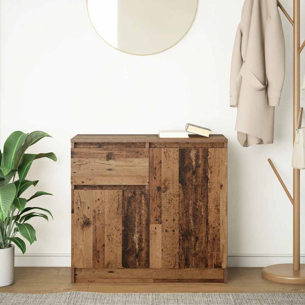 Buffet avec tiroir vieux bois 71x35x65 cm bois d'ingénierie - XIOS