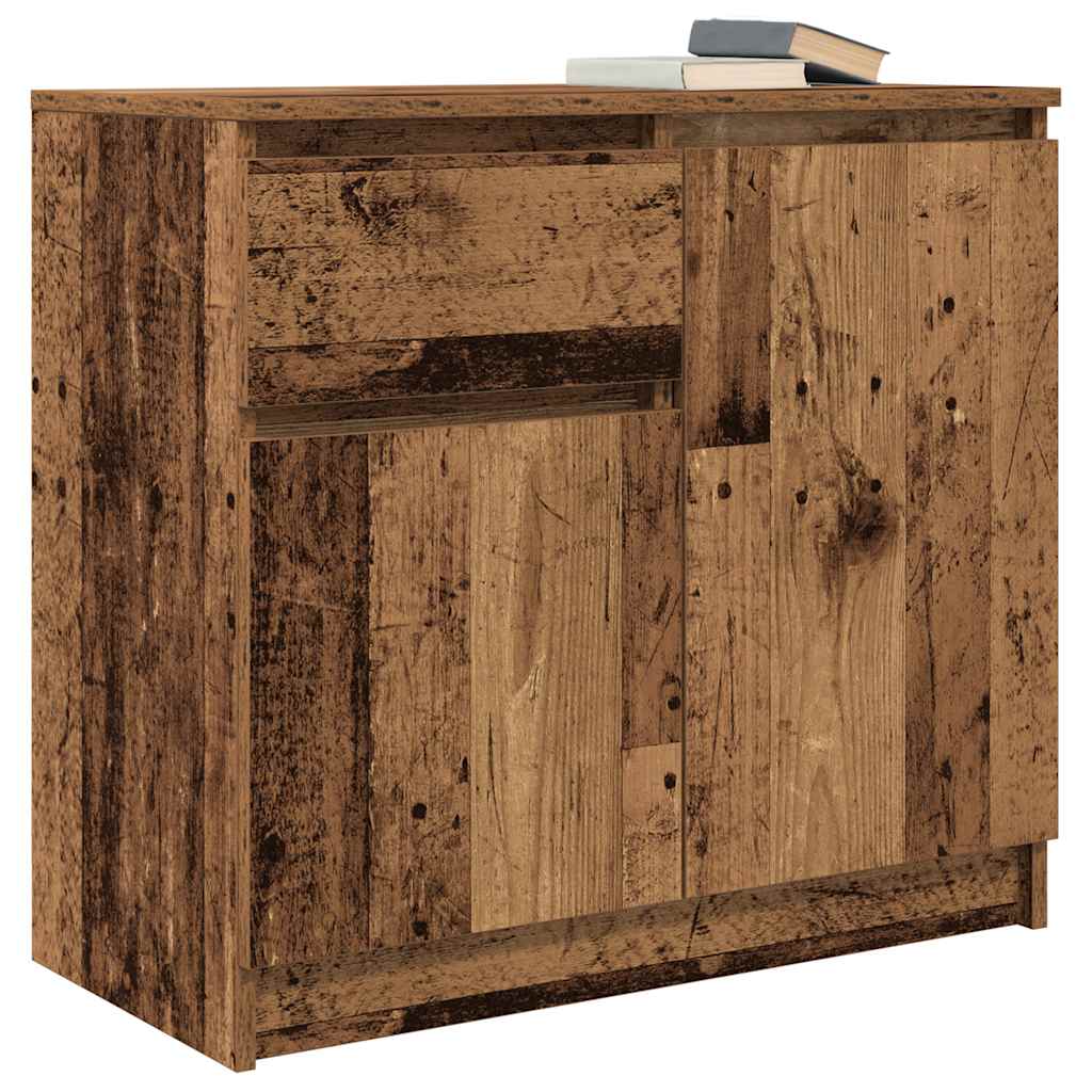 Buffet avec tiroir vieux bois 71x35x65 cm bois d'ingénierie - XIOS