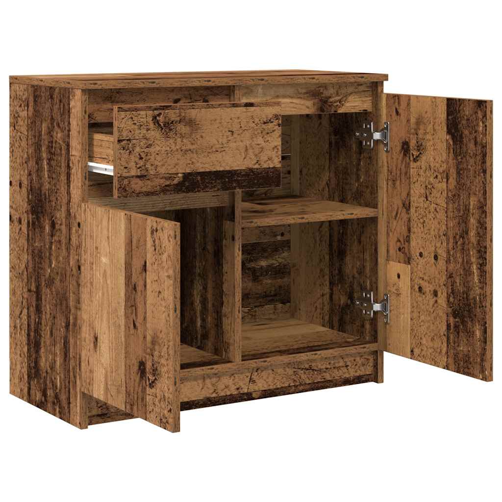 Buffet avec tiroir vieux bois 71x35x65 cm bois d'ingénierie - XIOS
