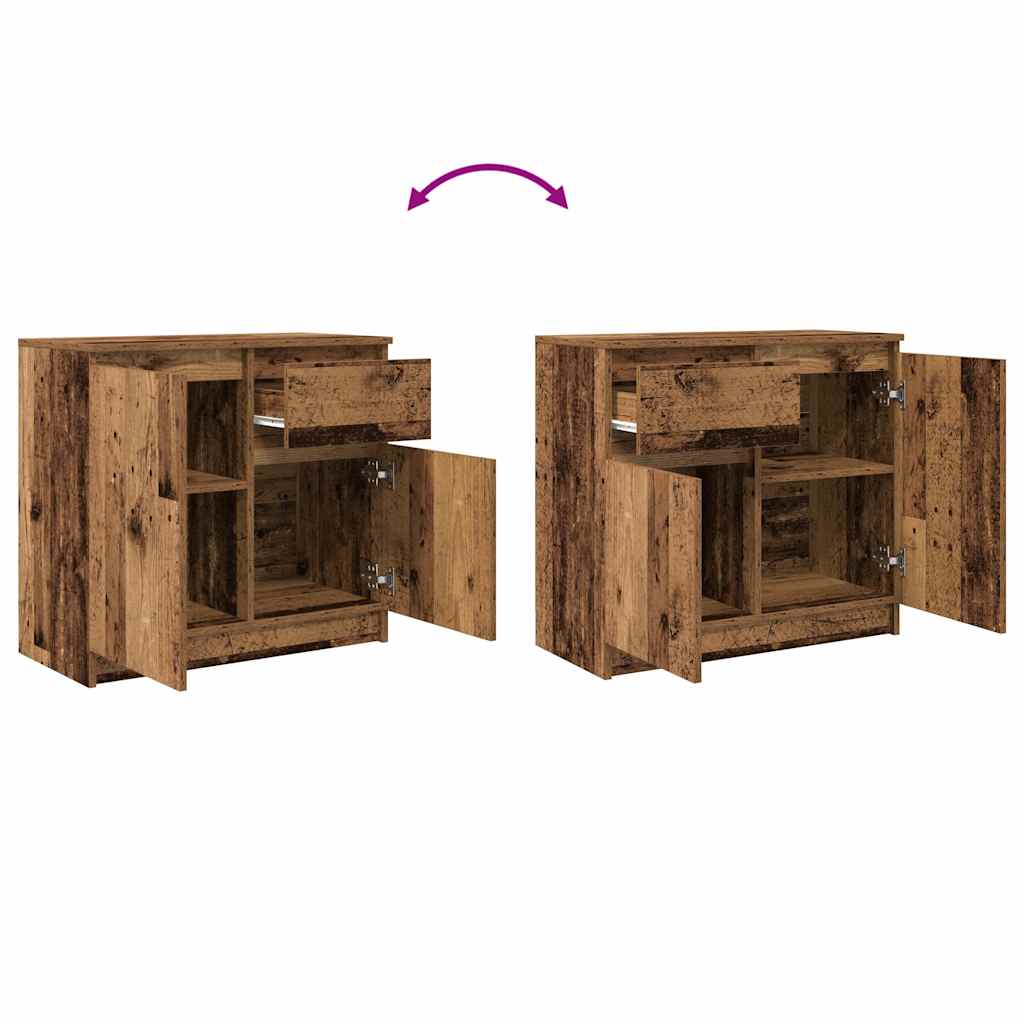 Buffet avec tiroir vieux bois 71x35x65 cm bois d'ingénierie - XIOS