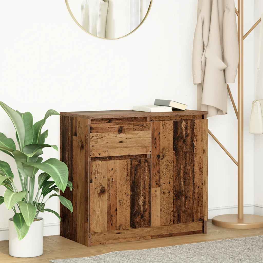 Buffet avec tiroir vieux bois 71x35x65 cm bois d'ingénierie - XIOS