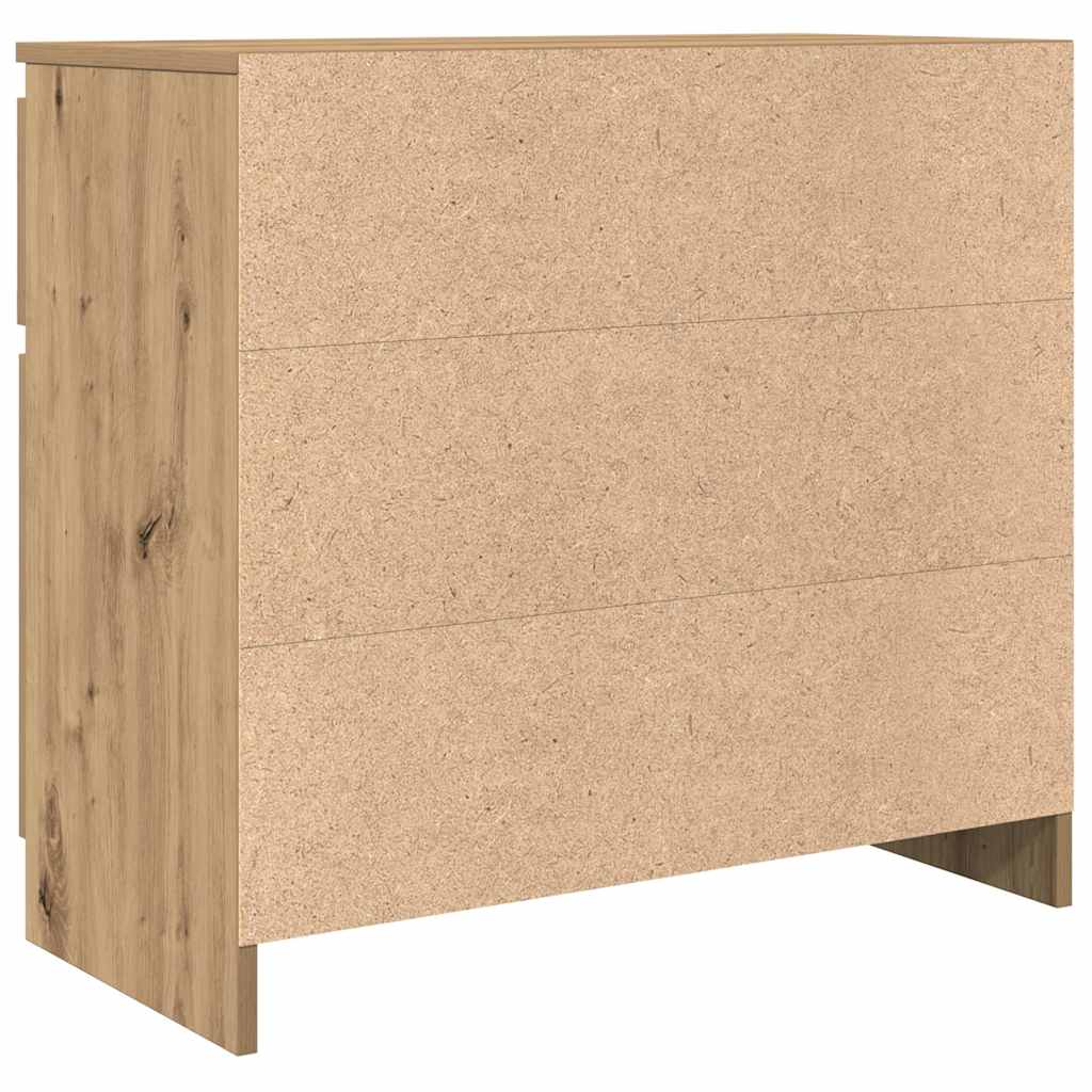 Buffet avec tiroir chêne artisanal 71x35x65 cm bois ingénierie - XIOS