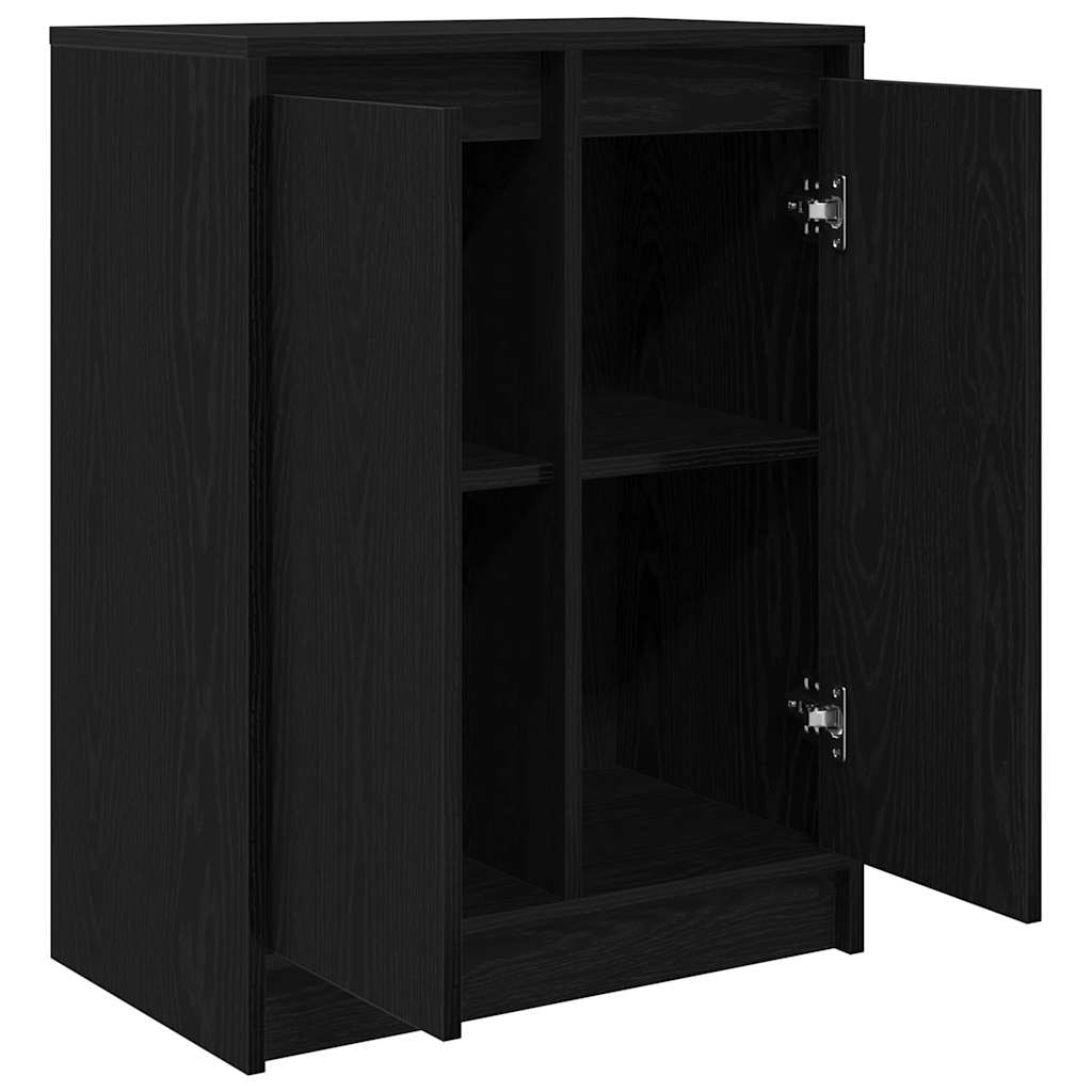 Buffet chêne noir 57x34x76 cm bois d'ingénierie