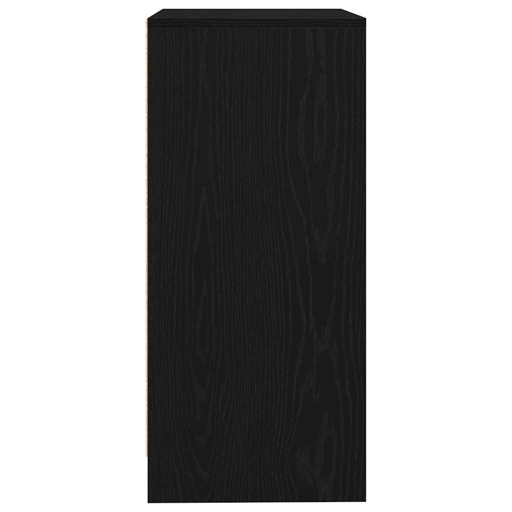 Buffet chêne noir 57x34x76 cm bois d'ingénierie