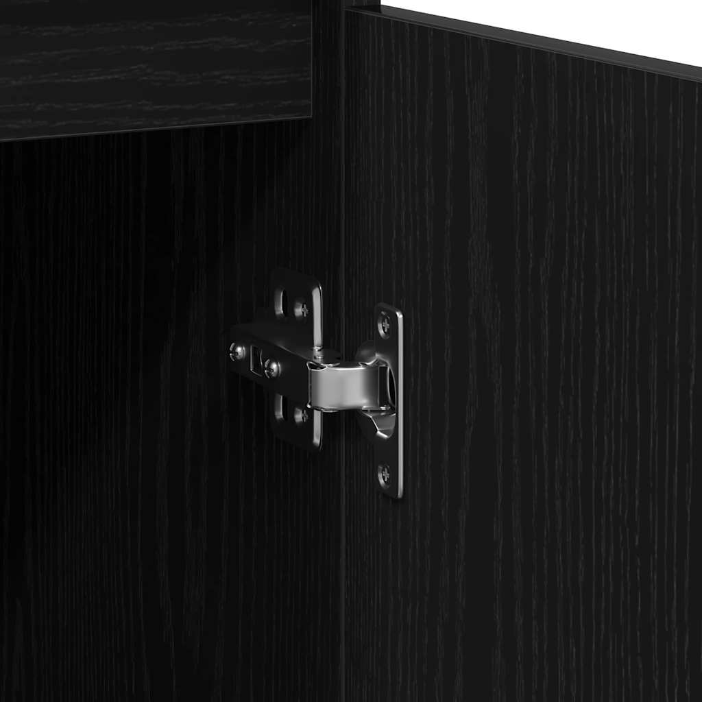 Buffet chêne noir 57x34x76 cm bois d'ingénierie