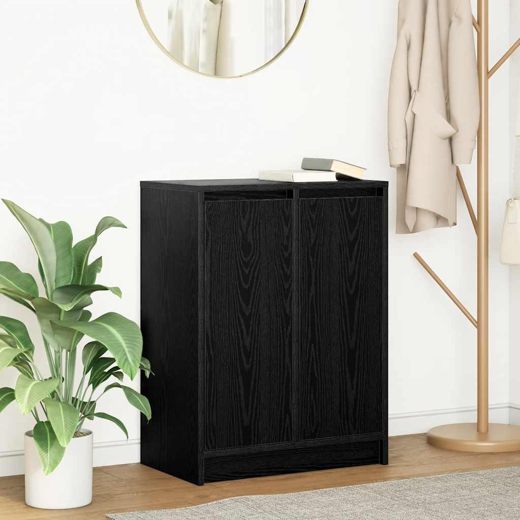 Buffet chêne noir 57x34x76 cm bois d'ingénierie